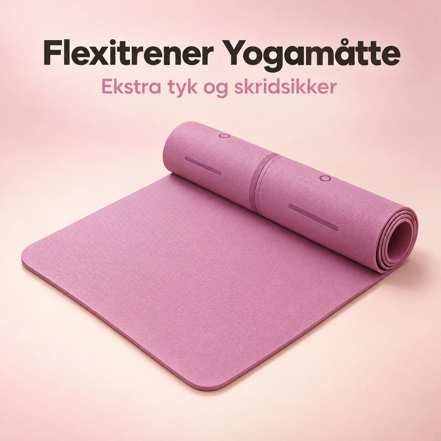 Flexitrener™ Yogamåtte – Ekstra Tyk & Skridsikker